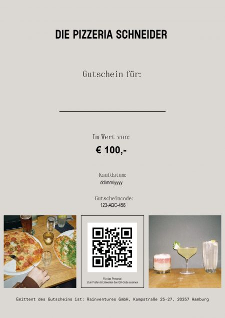 Restaurant-Gutschein für Rainer Schneider